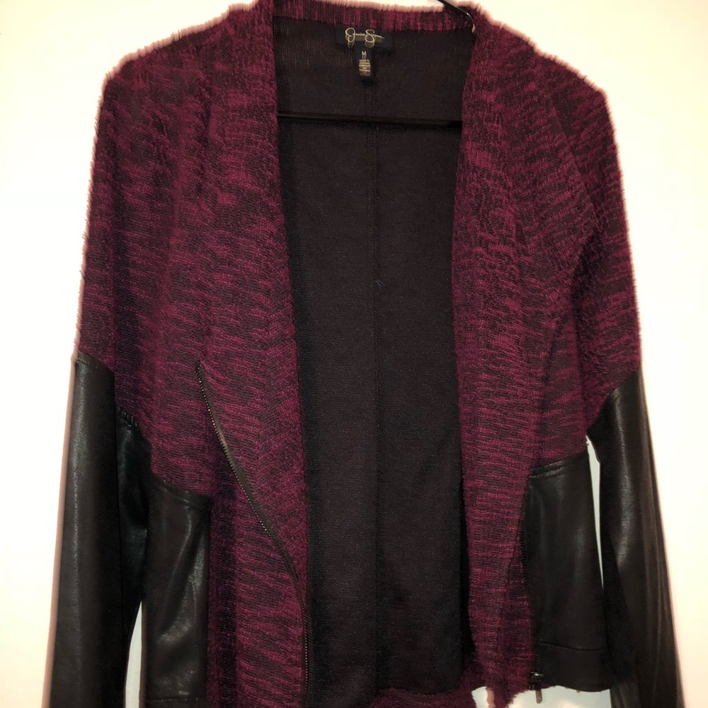 Burgundy and black jacket